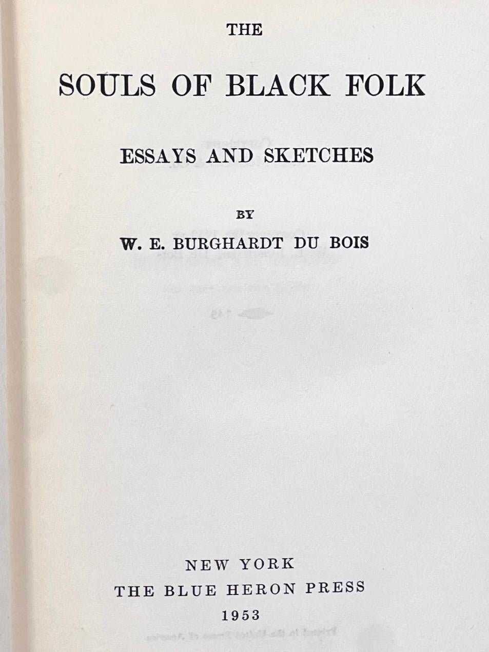 Milieu du XXe siècle L'âme des Noirs par W.E.B. Du Bois Édition du 50e anniversaire, signée en vente