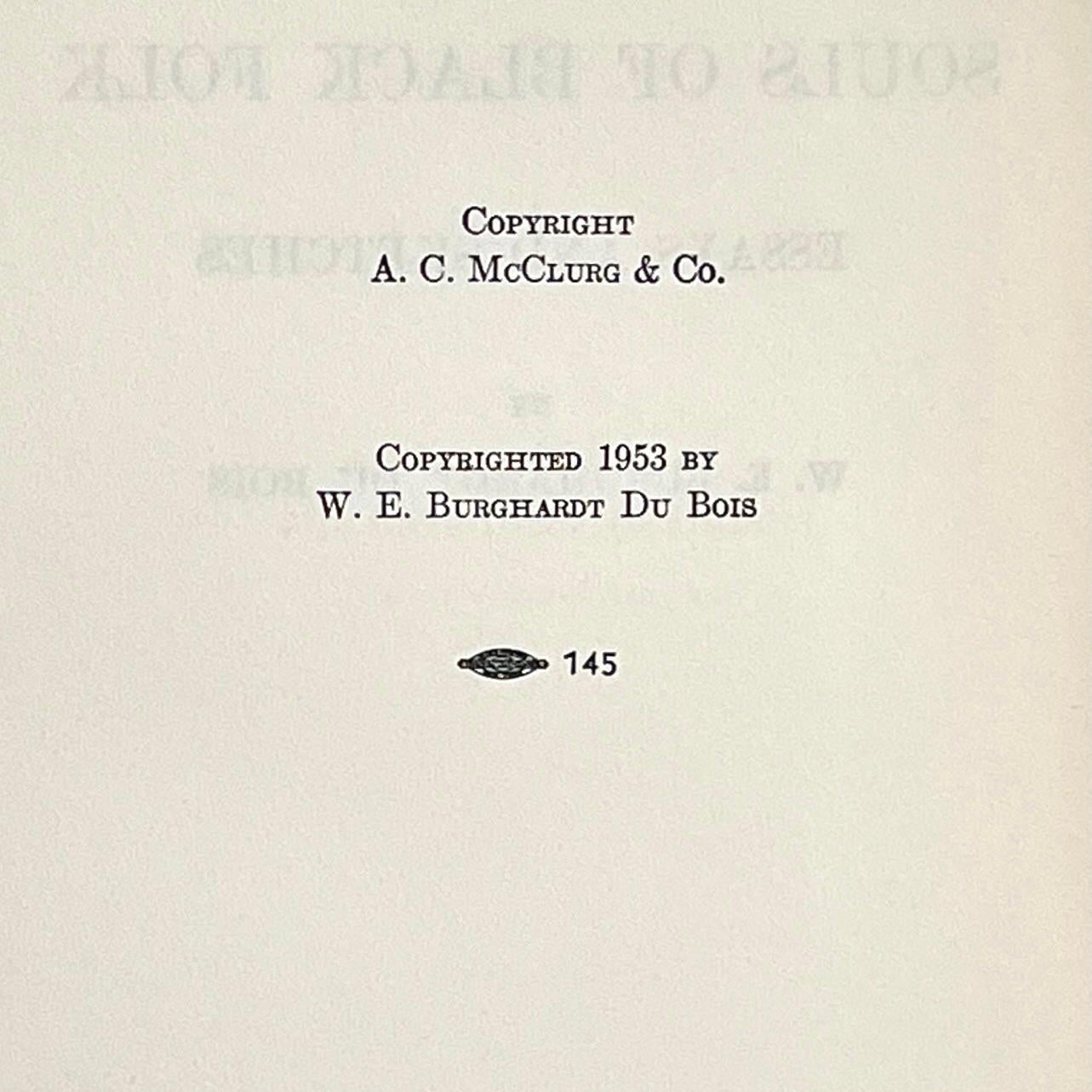 Tissu L'âme des Noirs par W.E.B. Du Bois Édition du 50e anniversaire, signée en vente