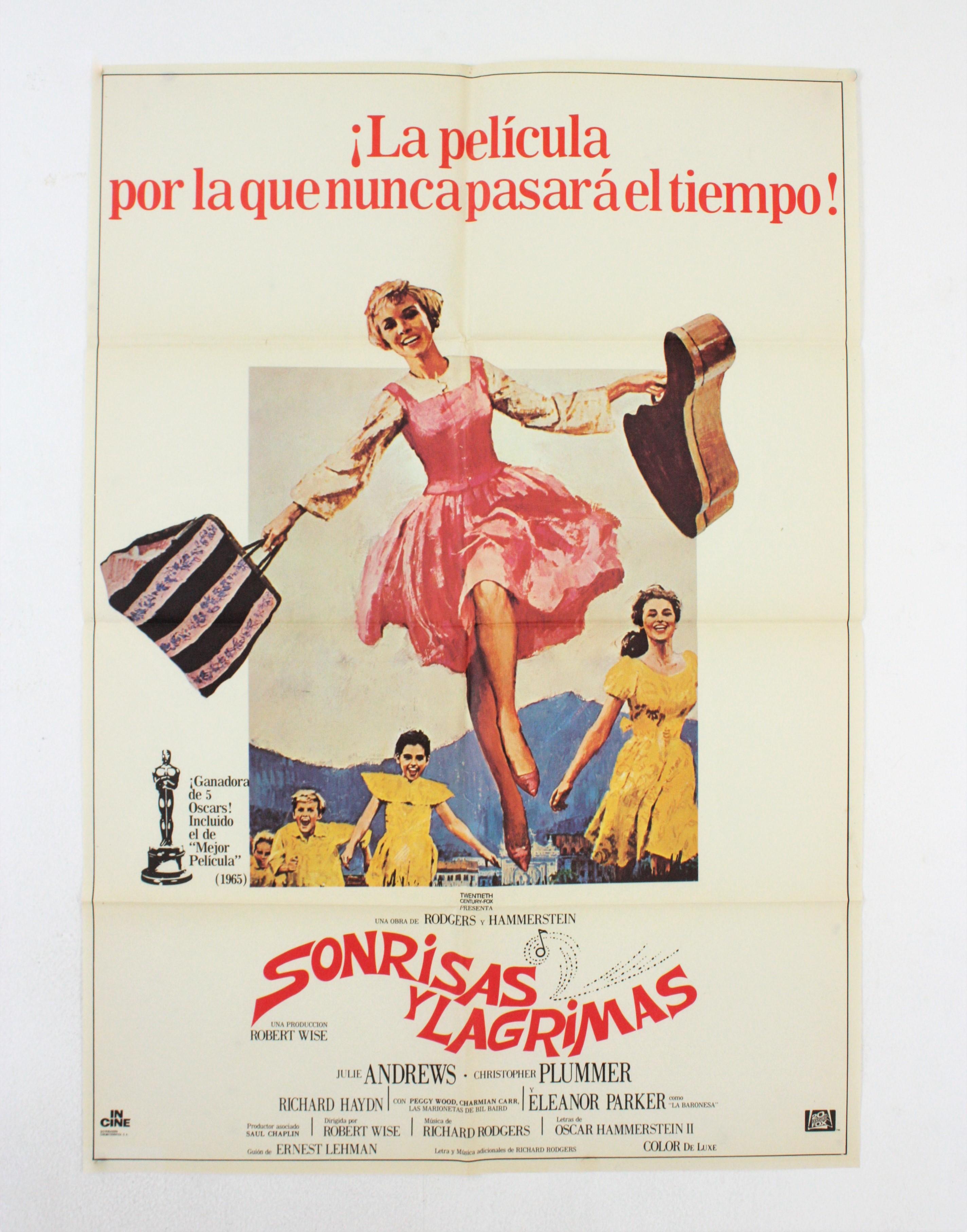 Original unframed the sound of Music (Sonrisas y Lágrimas ) Spanish Movie Poster, 1965
Good condition, folded. Many original posters were issued folded or were subsequently folded
Some fold marks.
Measures: 100 cm H x 70 cm W // 39.37 in H x
