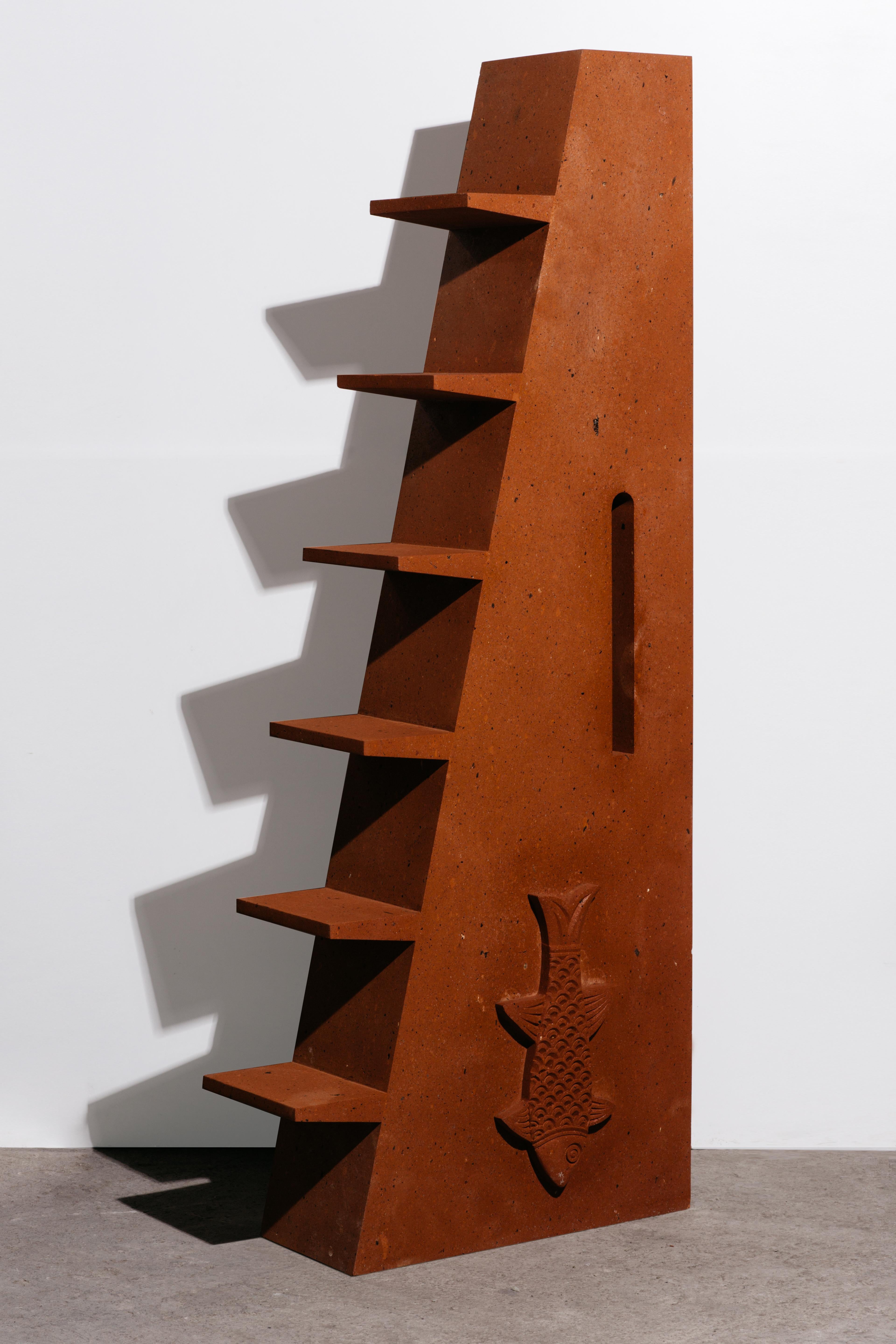 The Source Tall Shelf No.2 by A Space
Dimensions: D60 x W25 x H170cm
Materials: Red tuff.
Weight: 230 kg

Inspired by antiquity, material, craftsmanship and architecture of Armenia, this collection consists of 12 limited edition objects, each