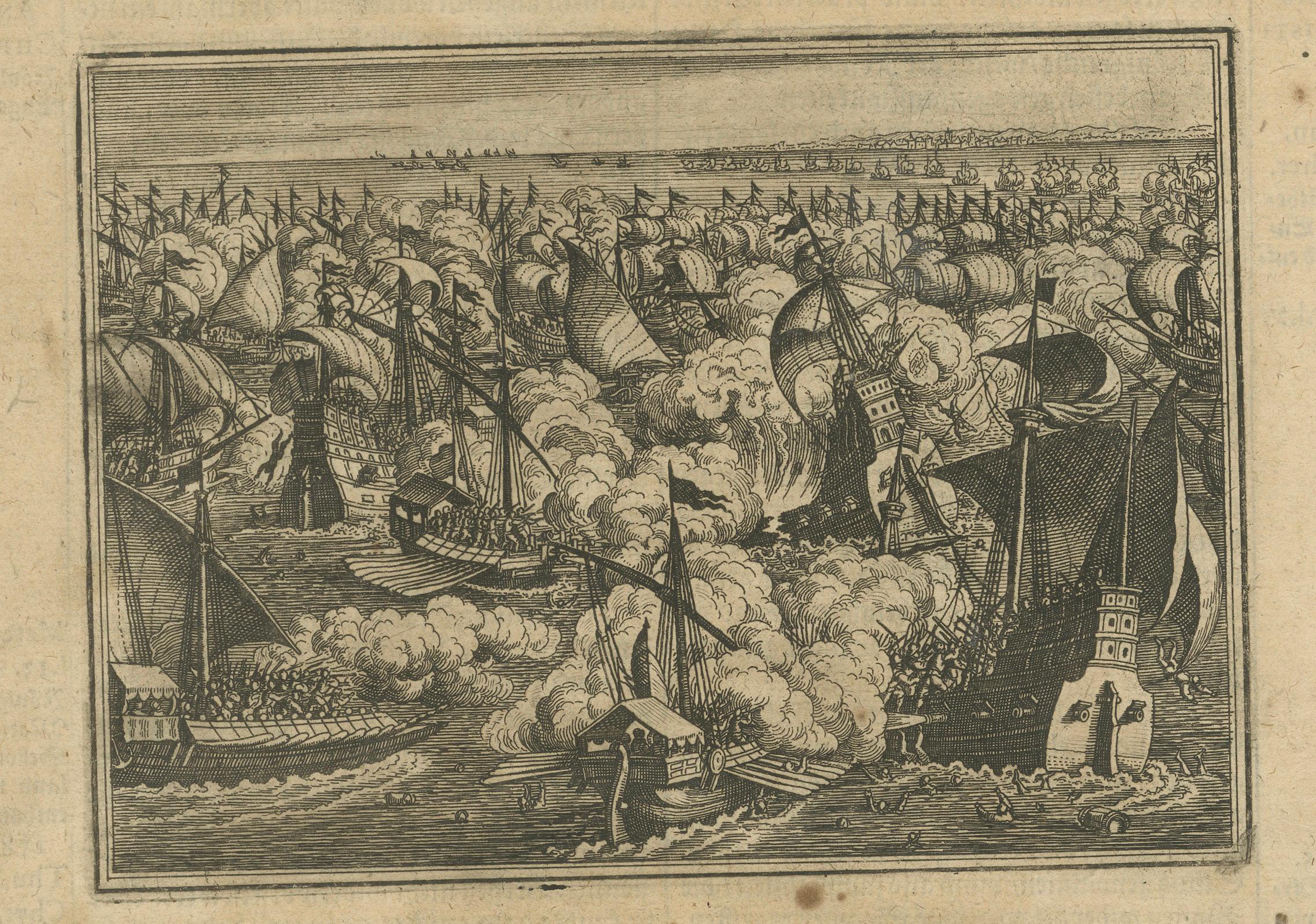 The Spanish Armada’s Defeat: A 17th-Century German Chronicle Engraving For Sale 1