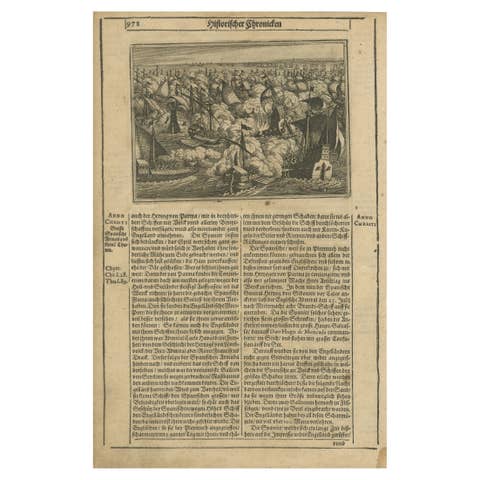 The Spanish Armada’s Defeat: A 17th-Century German Chronicle Engraving