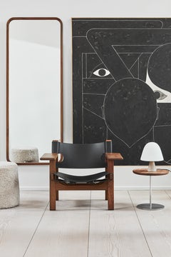 The Spanish Chair in Black Leather/Smoked Oak by Børge Mogensen for Fredericia