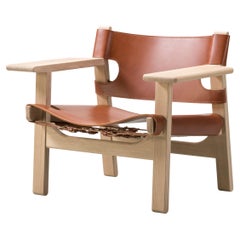 Spanish Chair in Cognac Leather/Soaped Oak by Børge Mogensen for Fredericia