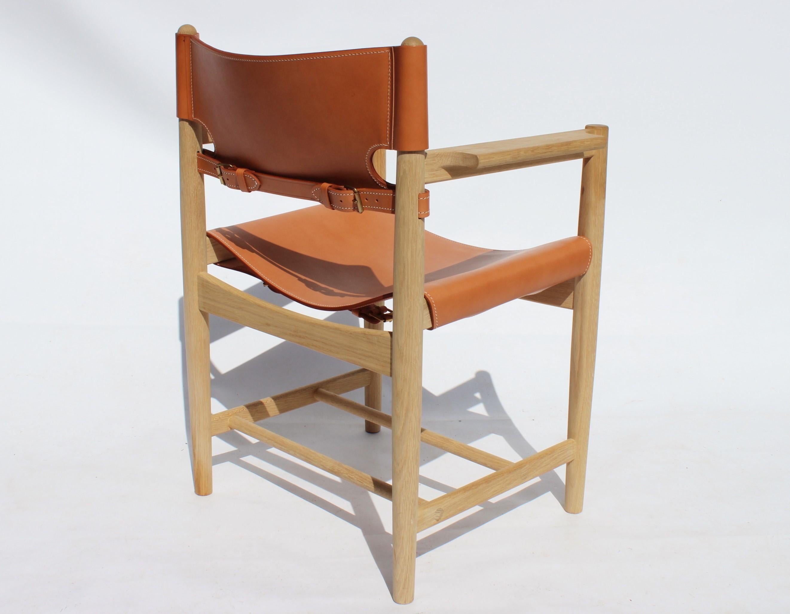 Danish Spanish Dining Chair with Armrests, Model 3238, by Børge Mogensen