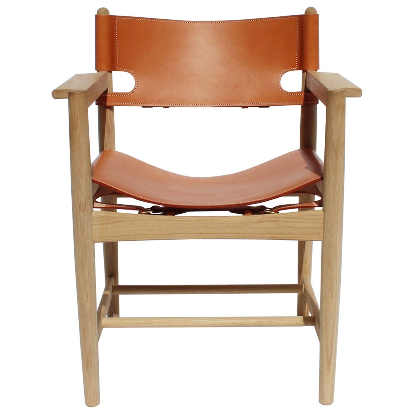 Spanish Dining Chair with Armrests, Model 3238, by Børge Mogensen