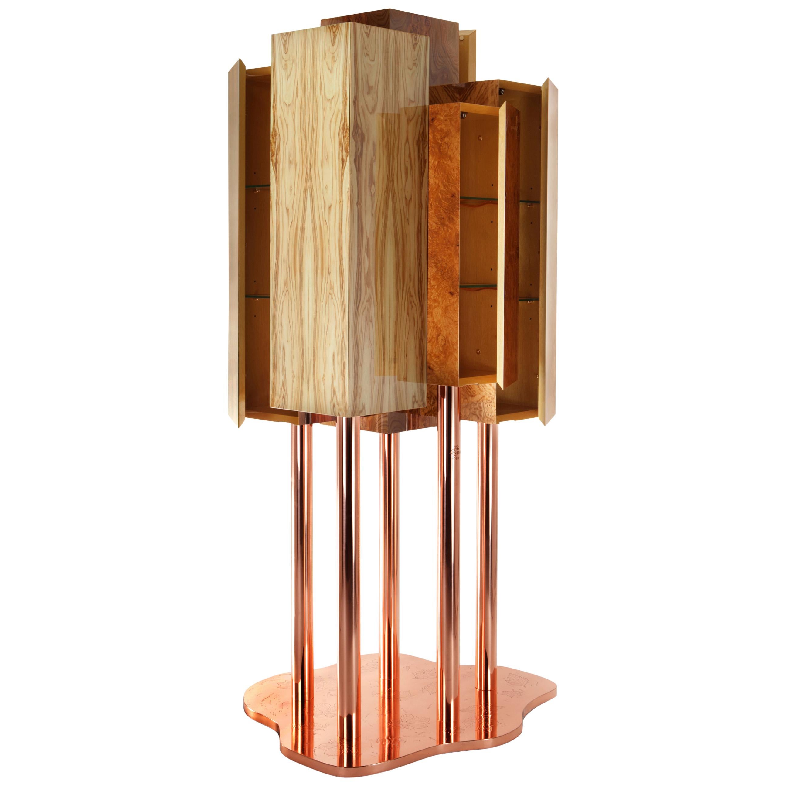 Special Tree Cabinet, Woods and Copper, InsidherLand by Joana Santos Barbosa