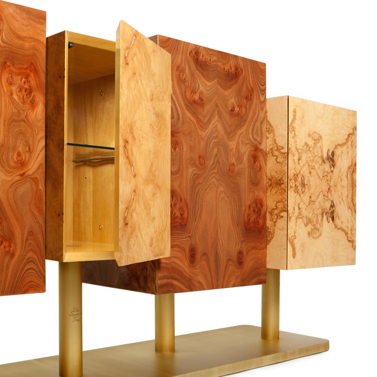Brushed The Special Tree Sideboard, Wood and Brass, InsidherLand by Joana Santos Barbosa For Sale