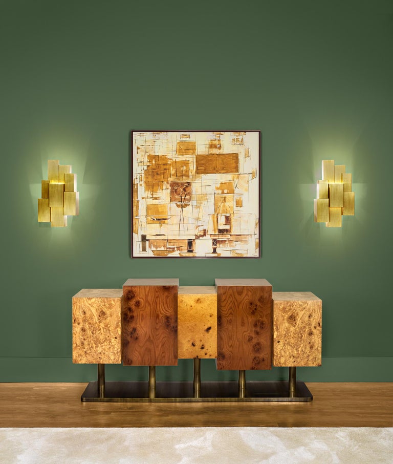 Contemporary The Special Tree Sideboard, Wood and Brass, InsidherLand by Joana Santos Barbosa For Sale