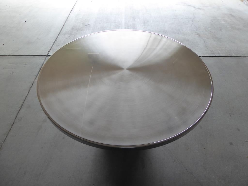The Speer Table by Brueton in Polished and Spun-Brushed Stainless Steel 5