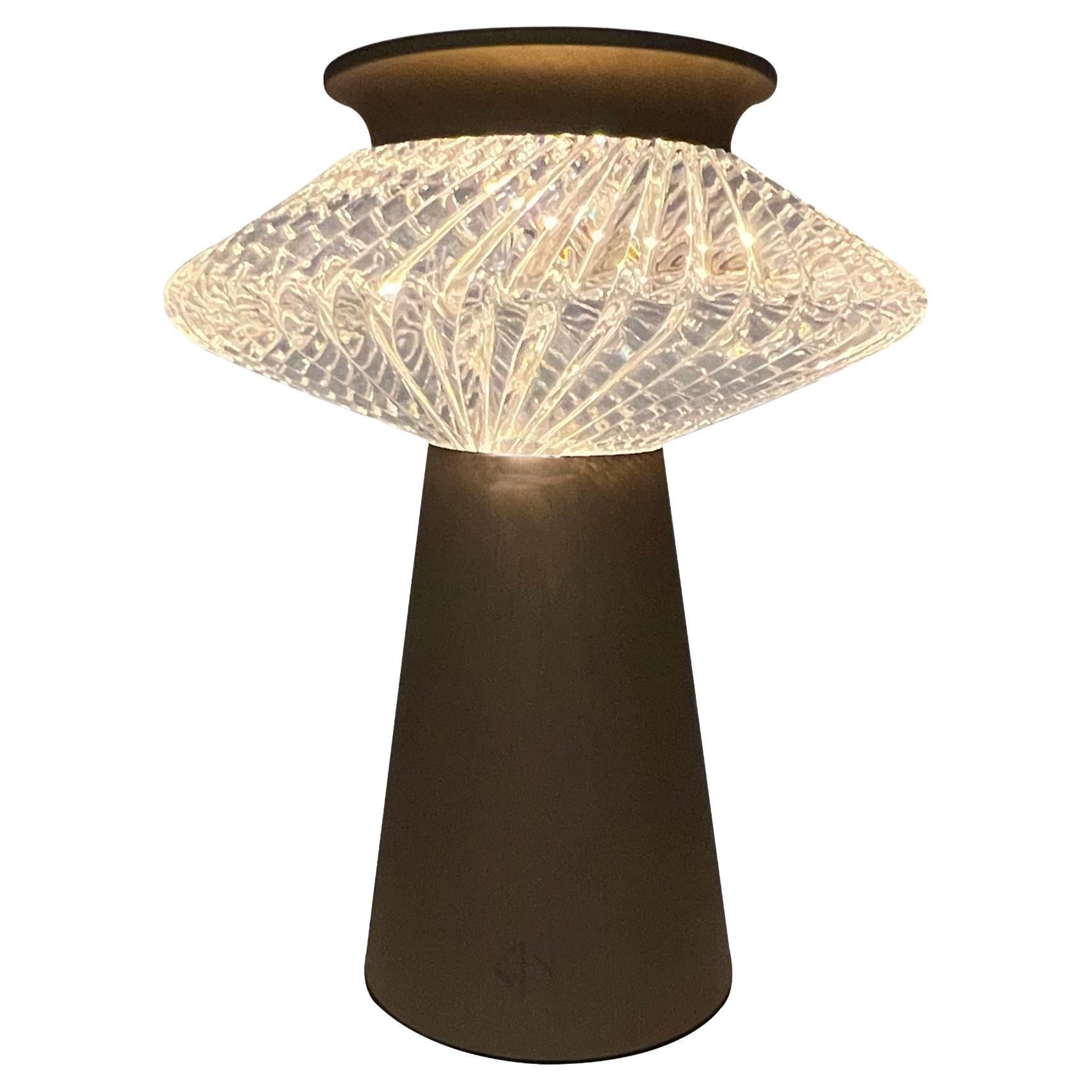 The Spiral Portable LED Lamp in Glass and Bronze par André Fu Living en vente