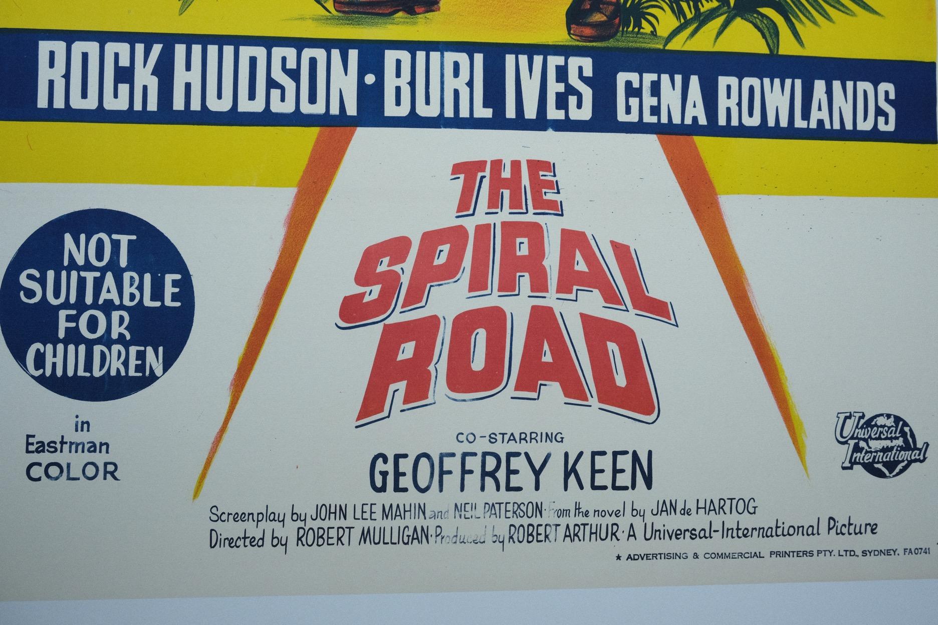Mid-Century Modern The Spiral Road '1962' Original Vintage Poster Linen Backed For Sale