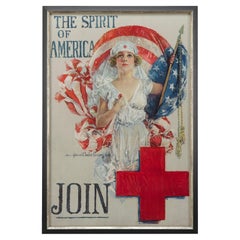 "the Spirit of America Join" Vintage WWI Red Cross Recruitment Poster by Howard