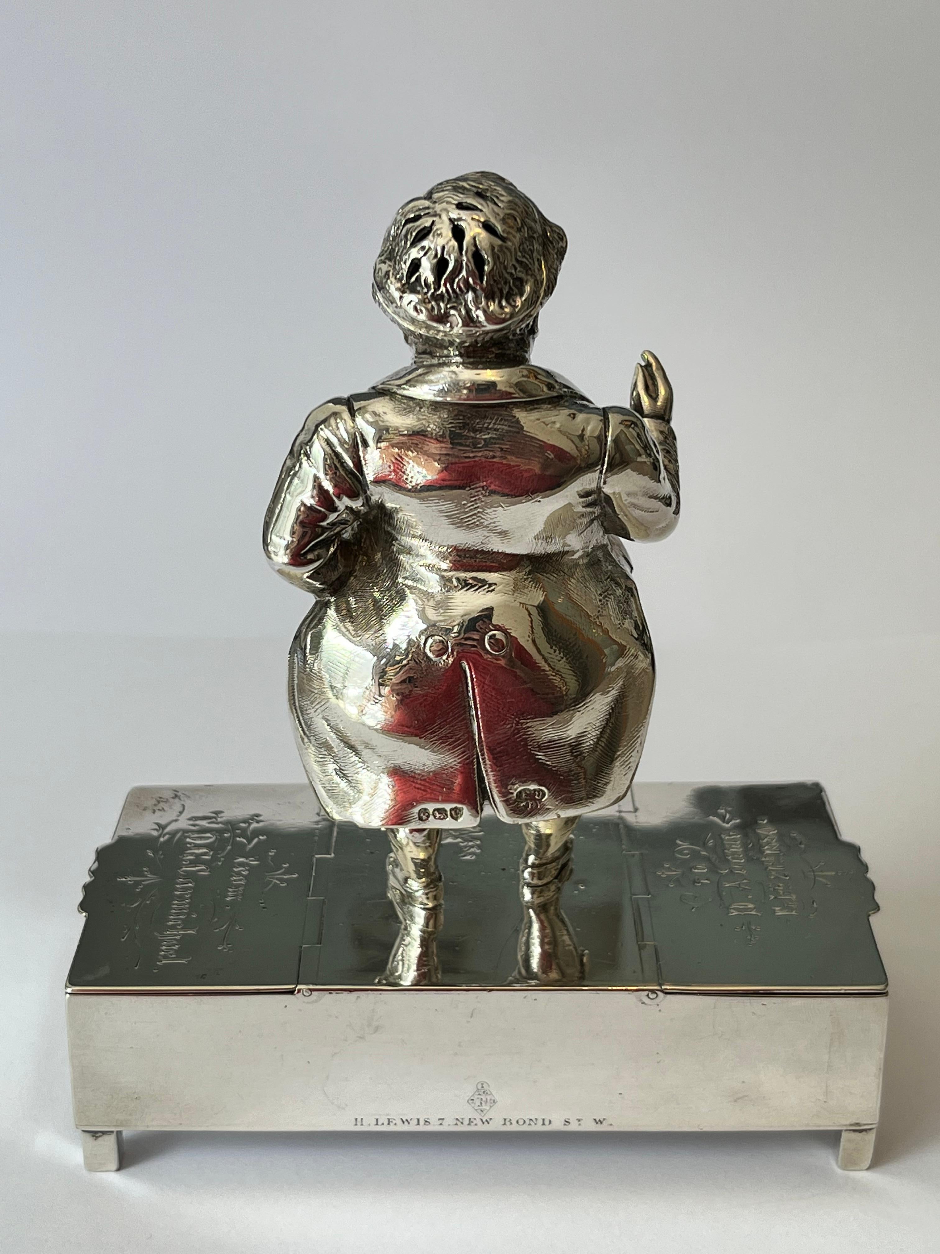 Cast Sporting Lecture, Fine Quality Victorian Silver Novelty Cruet, John Jorrocks For Sale