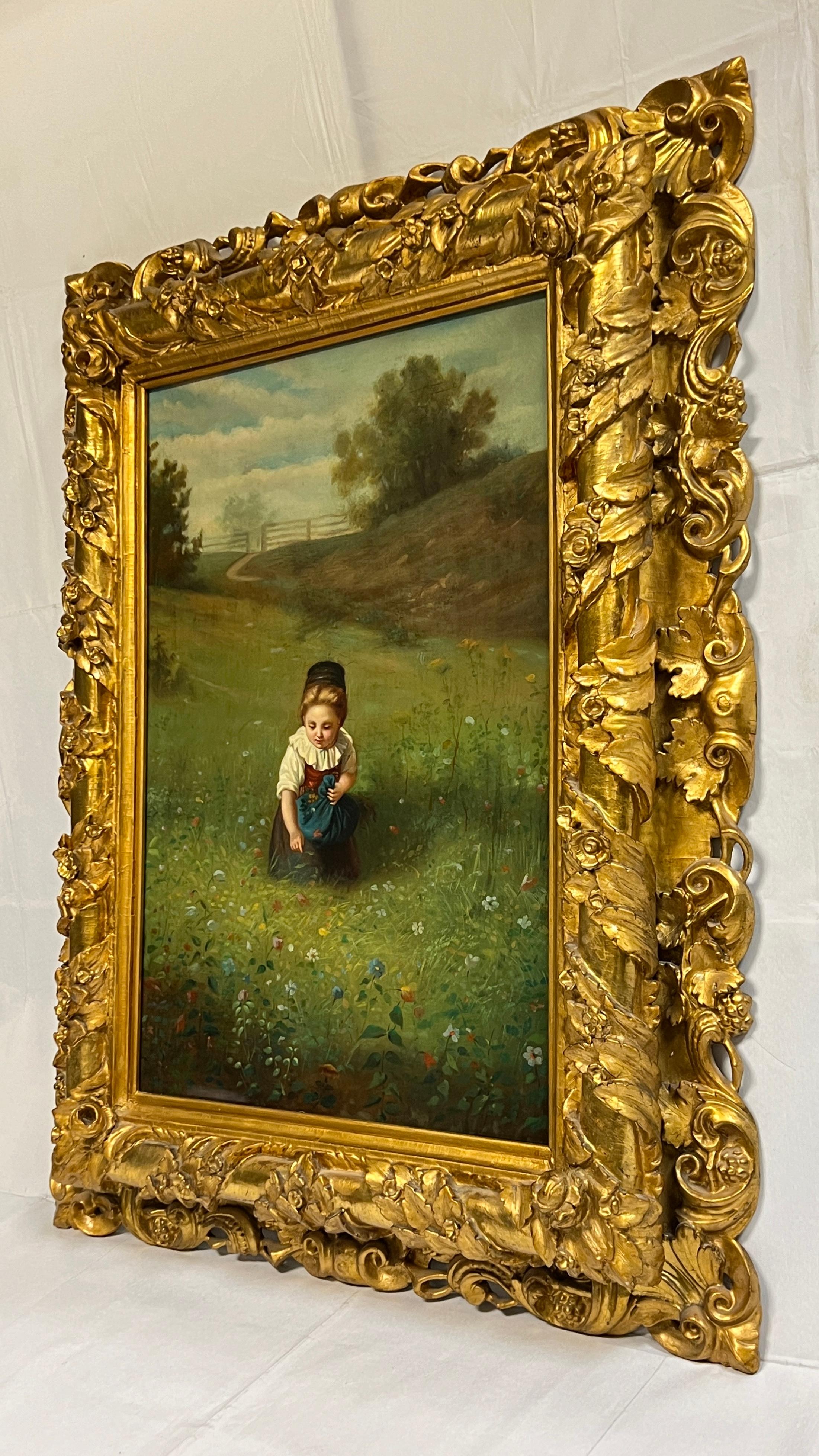 Belle Époque The Spring Oil Painting After Ludwig Knaus (German, 1829-1910) For Sale