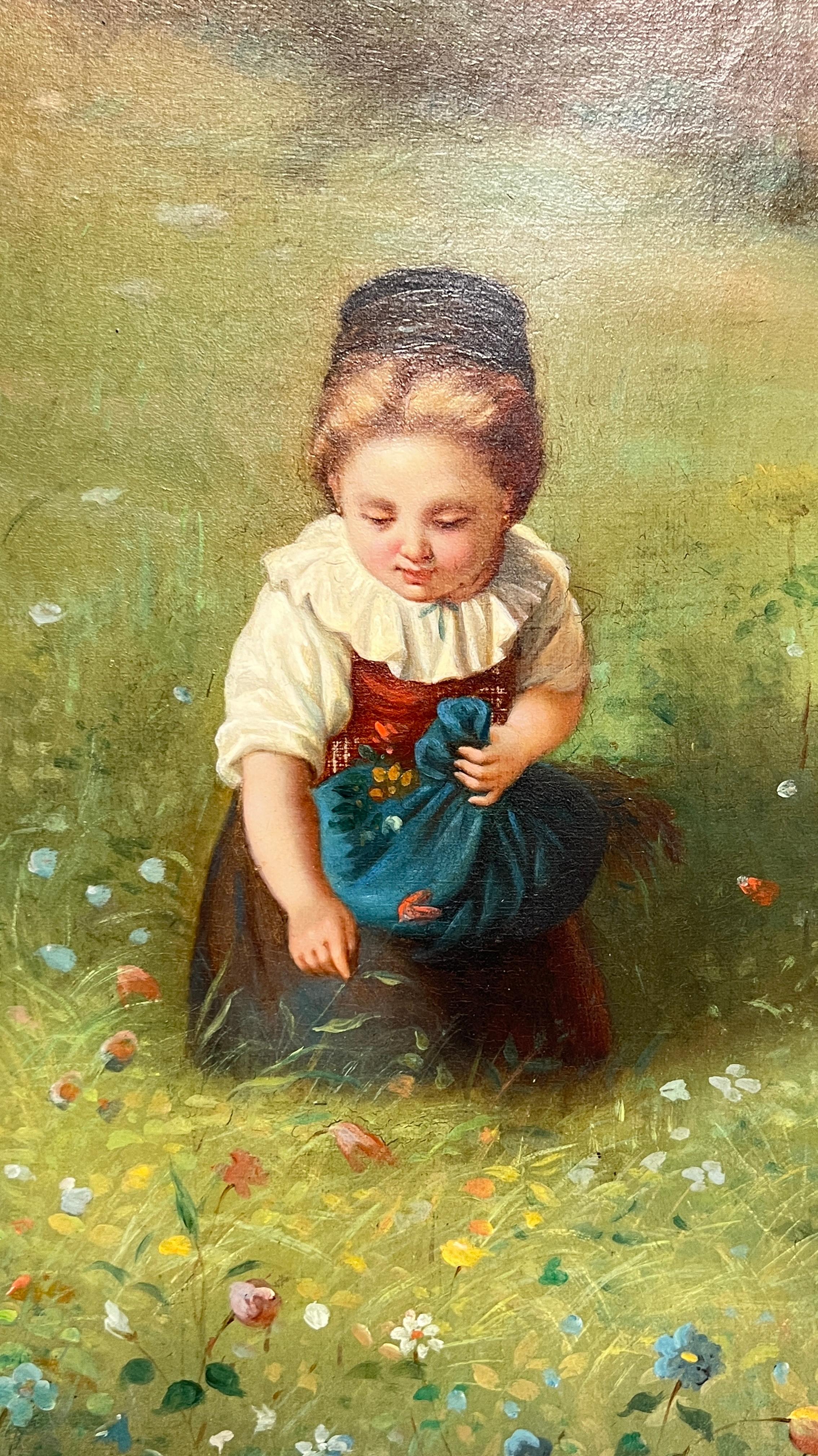 Italian The Spring Oil Painting After Ludwig Knaus (German, 1829-1910) For Sale