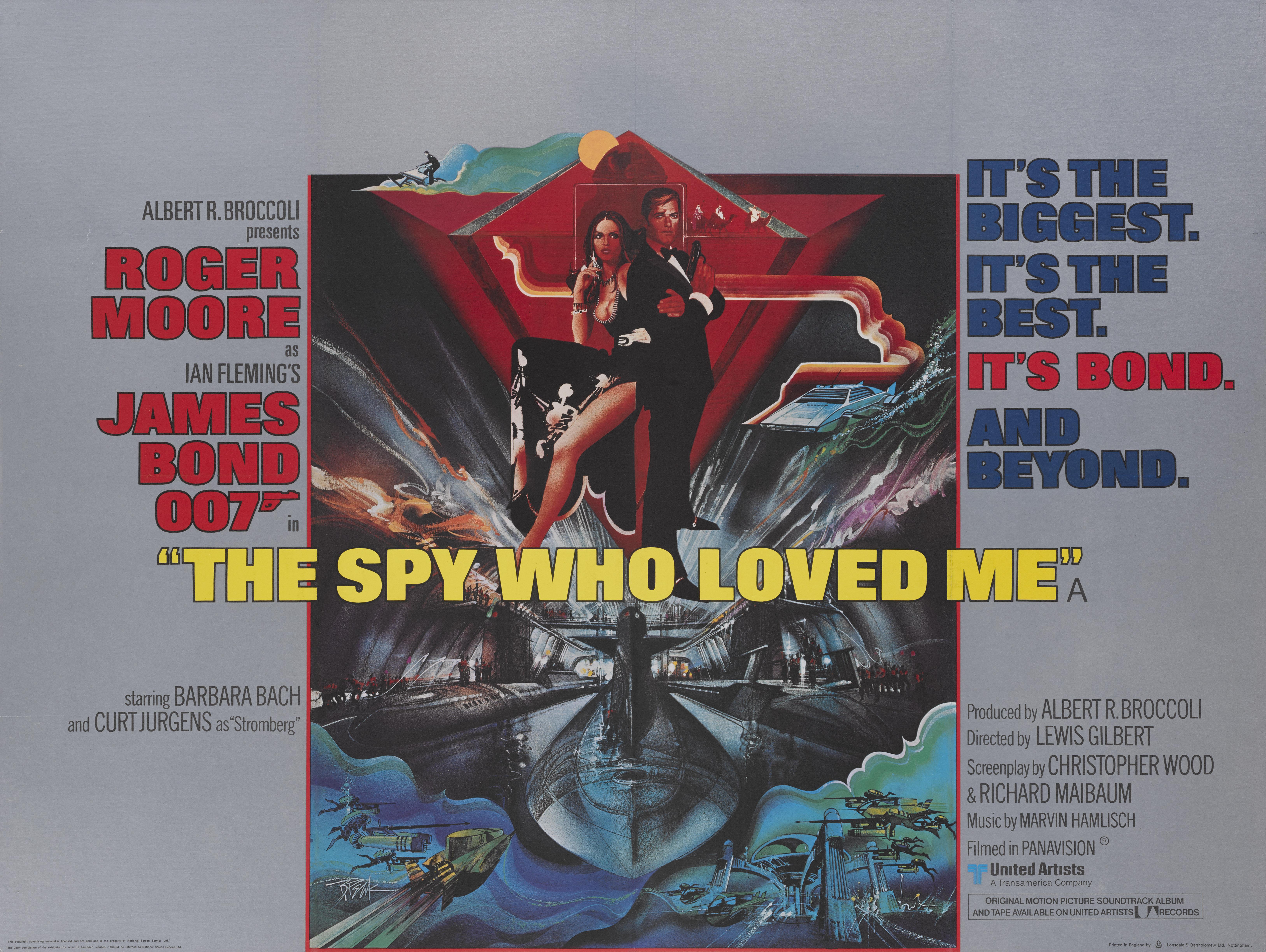 Original British film poster for the 1977 James Bond films The Spy Who Loved starring Roger Moore as 007. This poster is conservation linen backed and it would be shipped in a strong tube and sent by Fed-Ex