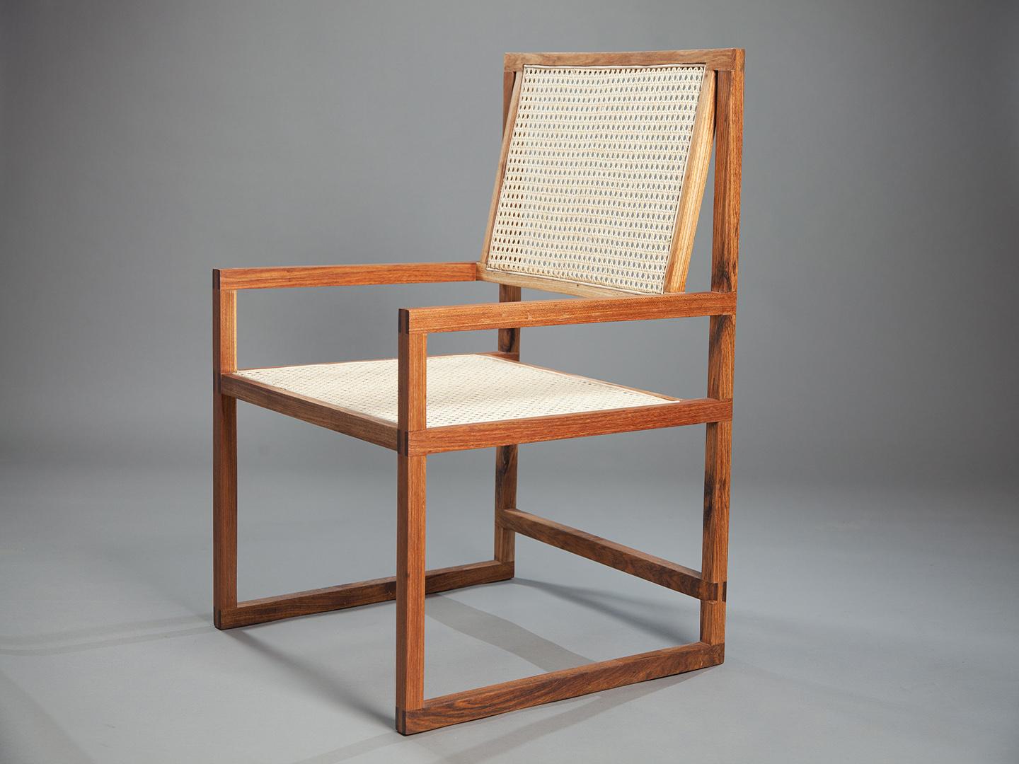 Brazilian The Square Armchair. Produced with Solid Wood Using Mortise and Tenon Joinery.  For Sale