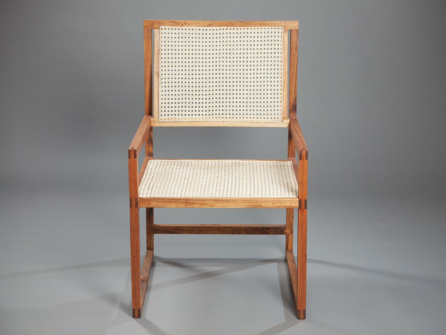 Hand-Crafted The Square Armchair. Produced with Solid Wood Using Mortise and Tenon Joinery.  For Sale