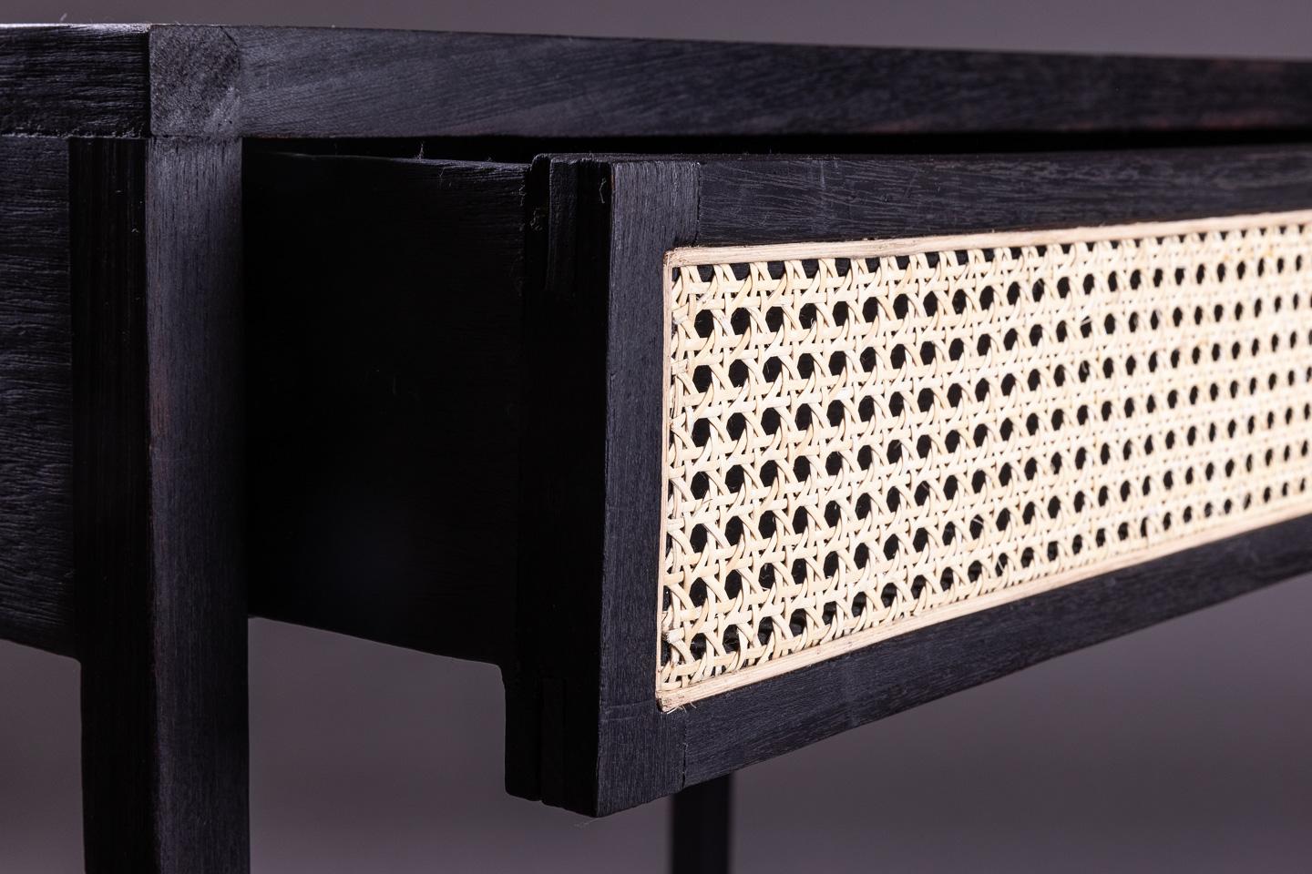 Quadratischer Schreibtisch, quadratischer Sessel, Carbonisierte Oberfläche mit Shou Sugi Ban, Japanisch (Handgefertigt) im Angebot