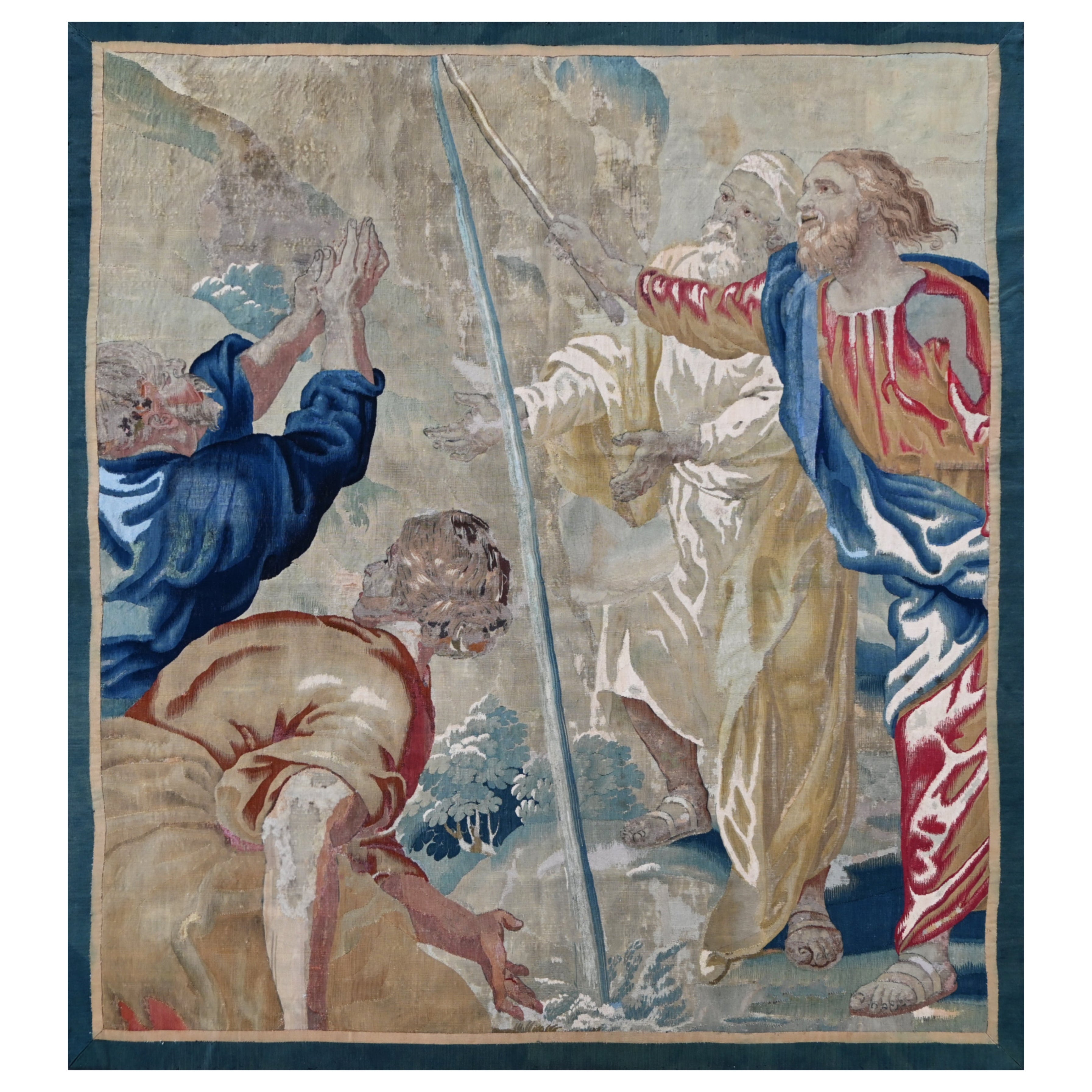 Il bastone di Mosè, Esodo 7, Arazzo di Bruxelles 18° secolo - L1m93xh2m13, 1464