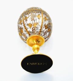 Star of the North Faberge Crystal Egg with Sterling Silver Gold-Plated