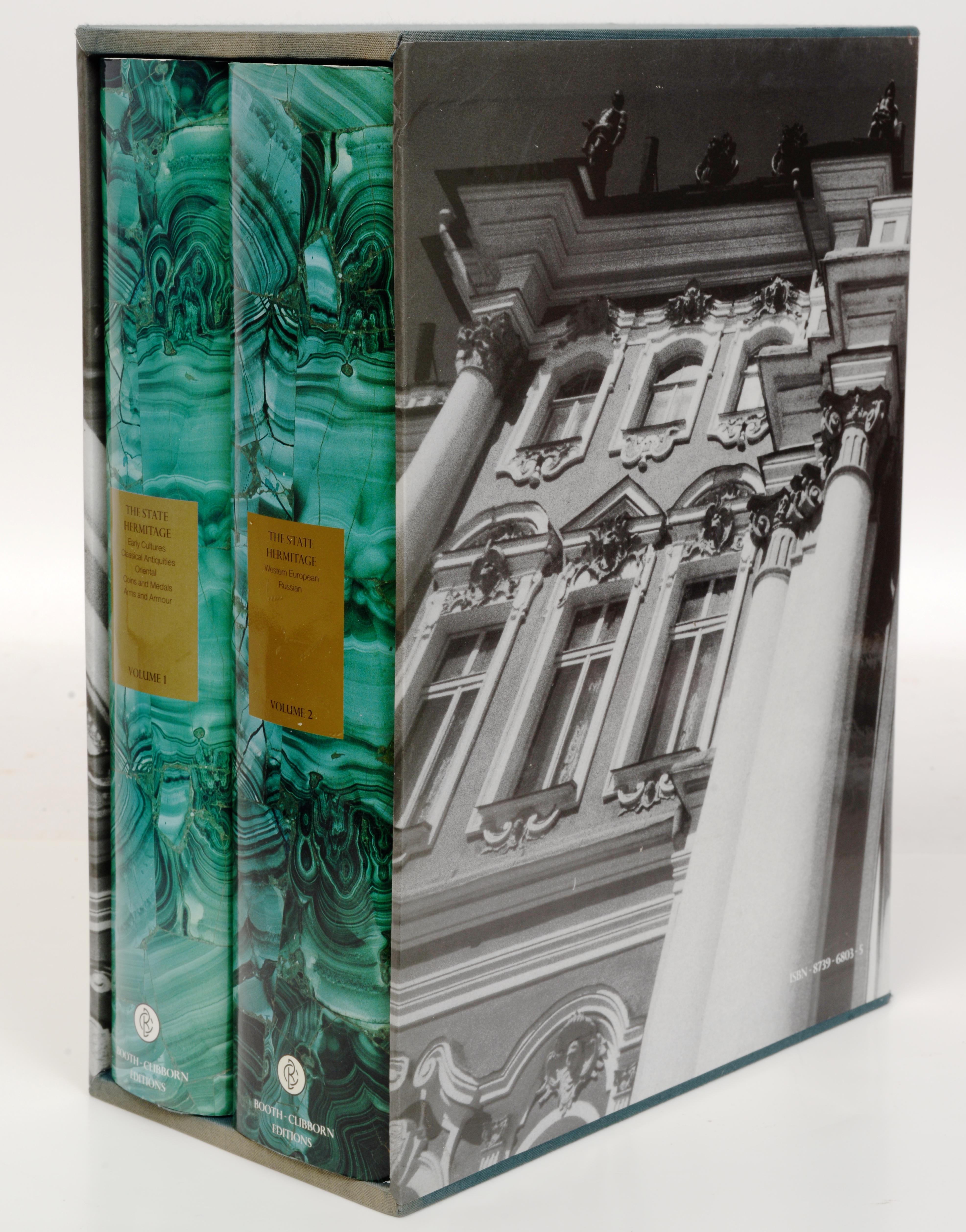 The State Hermitage: Masterpieces From the Museum's Collections by Mikhail B. Piotrovsky; Vitaly Suslov and Geraldine Norman. Published by Booth-Clibborn Editions, 2001. Pair of hardcovers with dust jackets and slipcase. Back in print following the