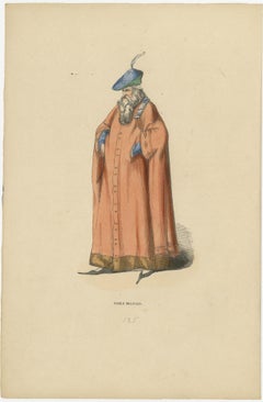 La estatura de un noble milanés: Una representación artística litográfica, 1847