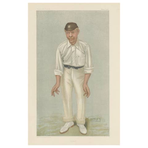 The Steady Batsman: Robert 'Bobby' Abel in Vanity Fair 1902 by 'Spy'