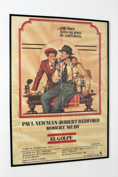 The Sting Original Spanish Film Poster, Robert Redford & Paul Newman, 1974