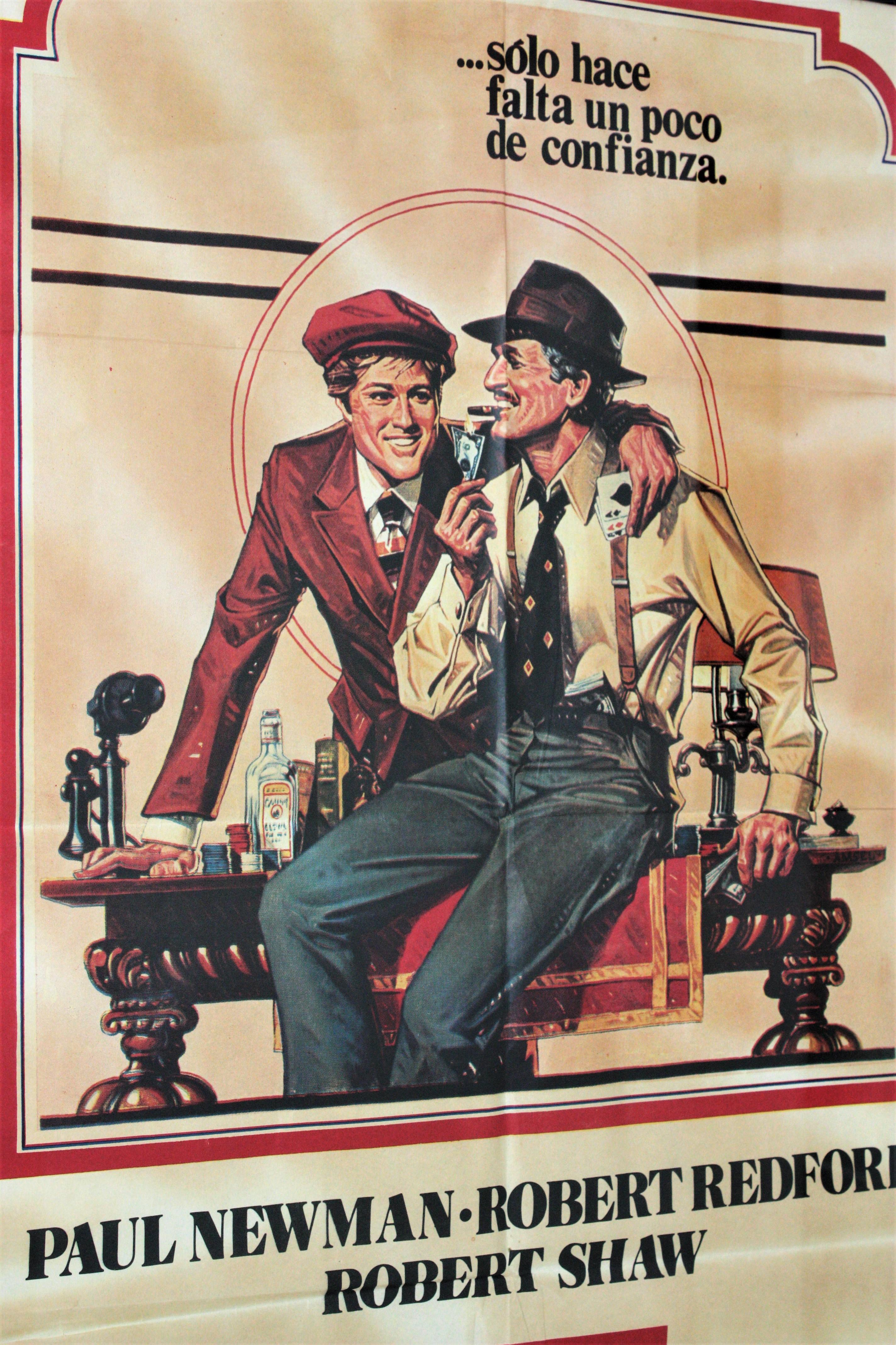 Art déco The Sting Affiche originale du film espagnol, Robert by Robert et Paul Newman, 1974 en vente