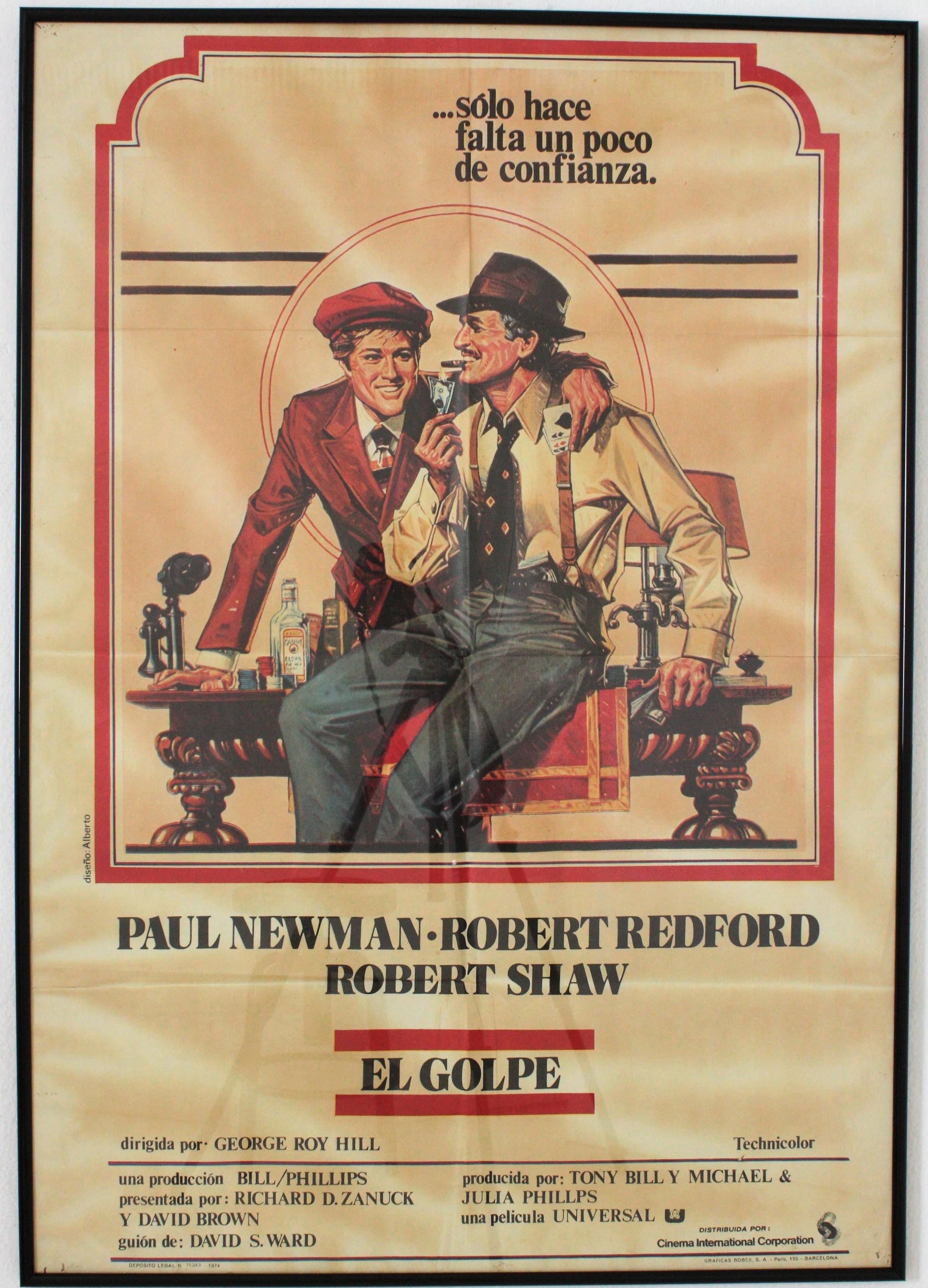 Papier The Sting Affiche originale du film espagnol, Robert by Robert et Paul Newman, 1974 en vente