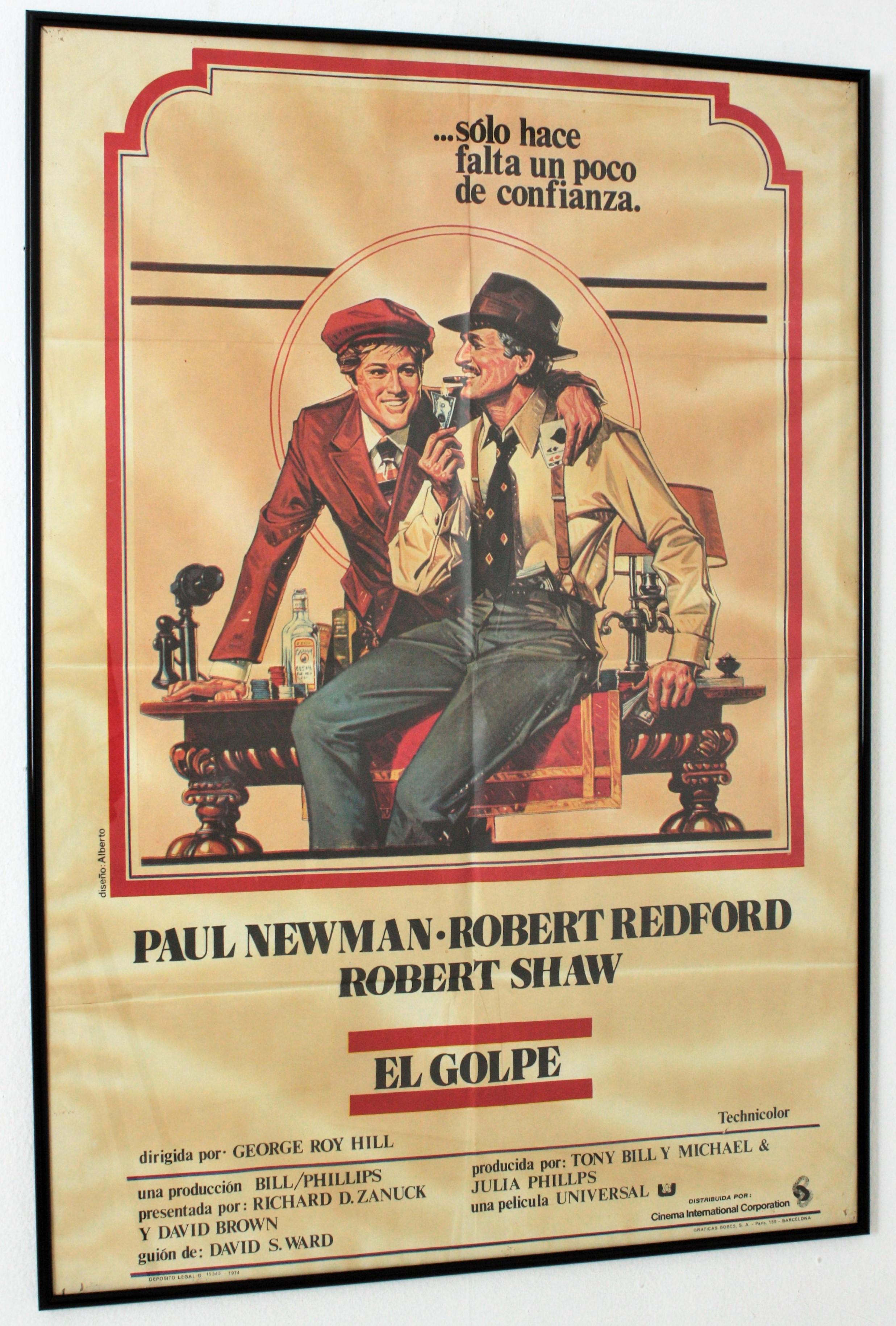 The Sting Affiche originale du film espagnol, Robert by Robert et Paul Newman, 1974 en vente 1