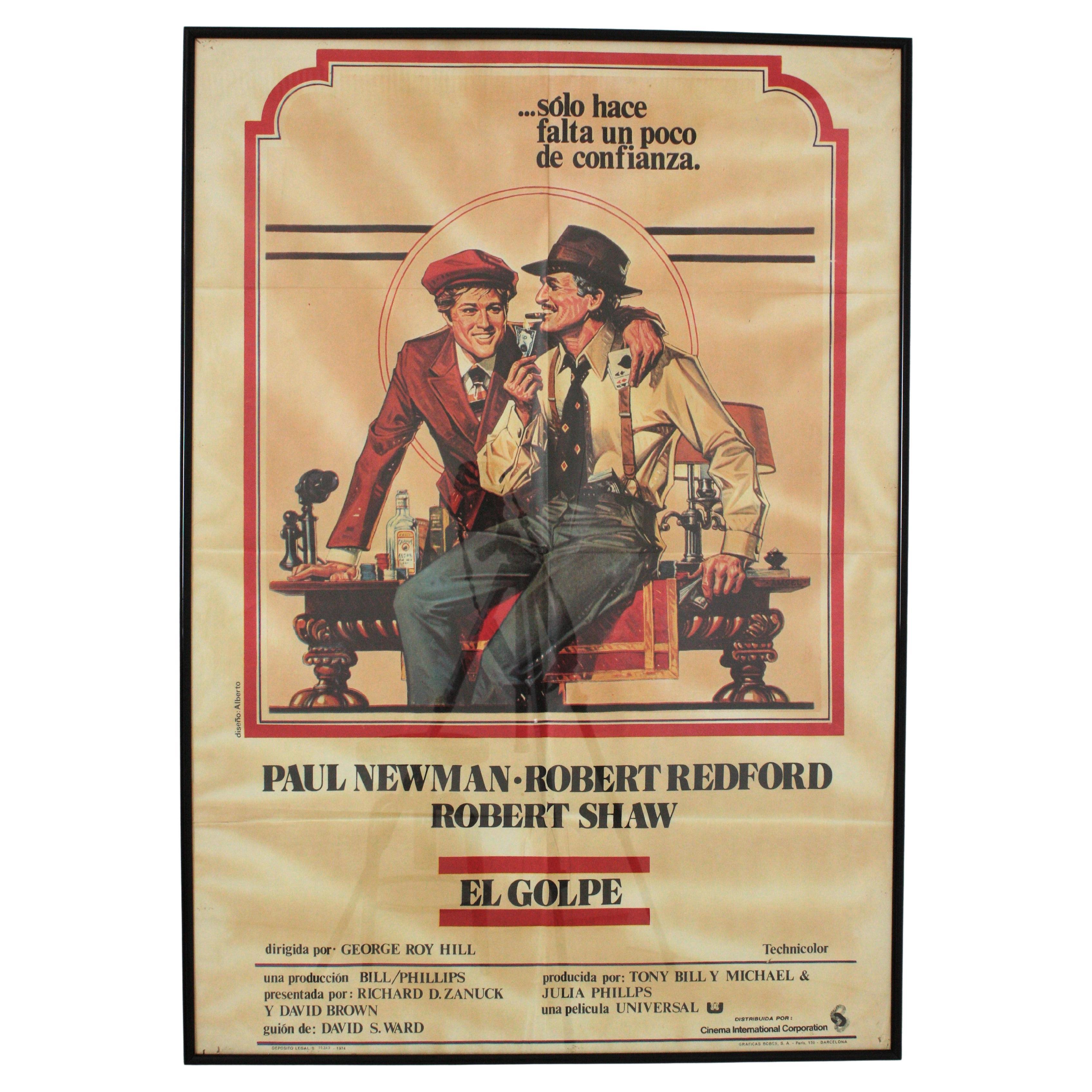 The Sting Original Spanish Film Poster, Robert Redford & Paul Newman, 1974