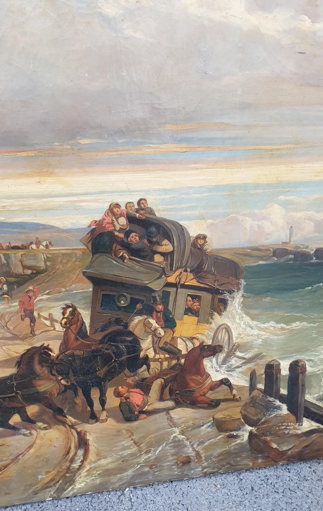 Napoléon III La tempête, huile sur toile, XIXe siècle en vente