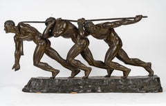 The Strength, A bronze group by Maurice Guiraud-Rivière (1881-1947), circa 1930