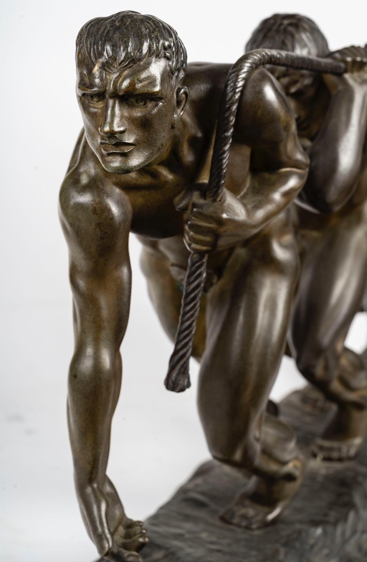 La Fuerza, Grupo de bronce de Maurice Guiraud-Rivière (1881-1947), hacia 1930 Bronce en venta