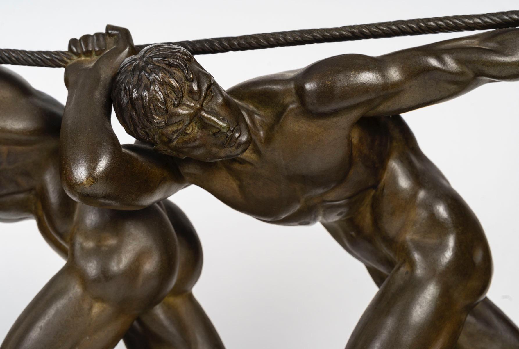 The Strength, groupe en bronze de Maurice Guiraud-Rivière (1881-1947), vers 1930 en vente 1