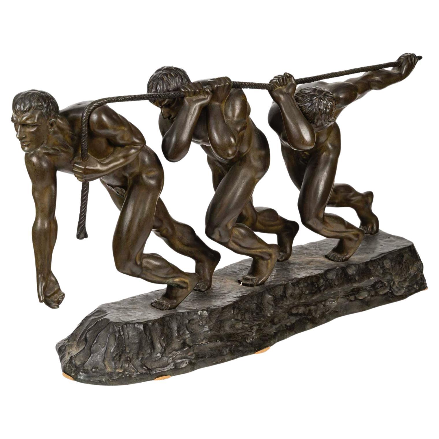The Strength, groupe en bronze de Maurice Guiraud-Rivière (1881-1947), vers 1930