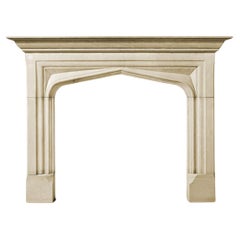 Antique The Stuart: A Classical English Stone Fireplace in the Tudor Style