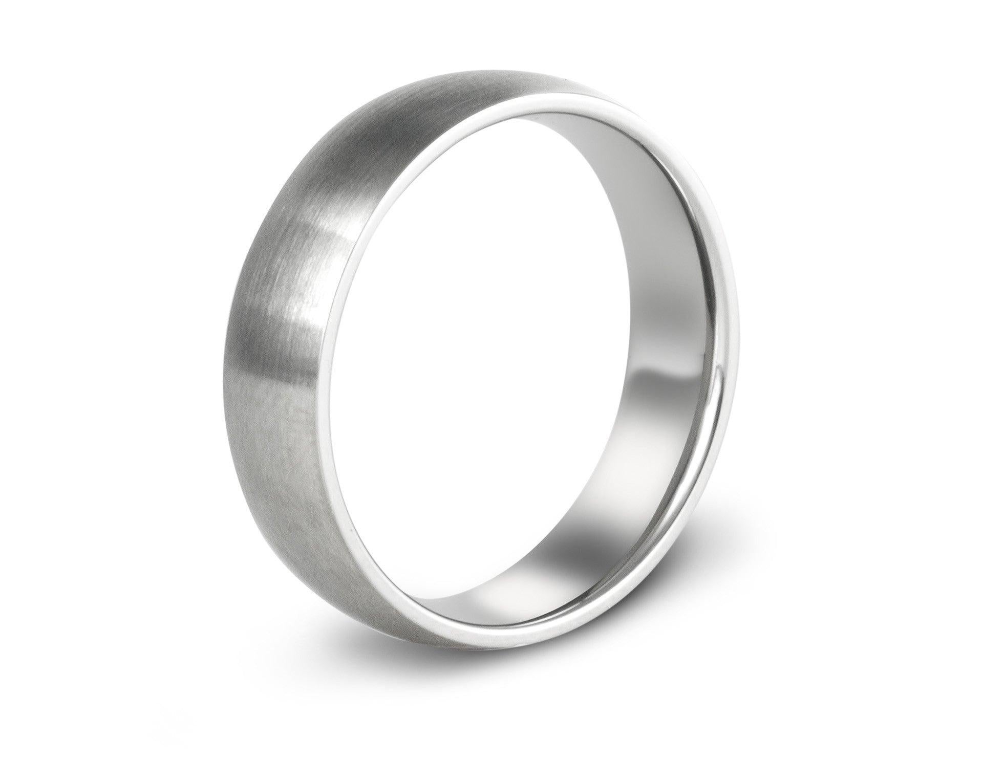 For Sale:  The Sullivan : Stainless Steel Brushed Slight Dome Comfort Fit Wedding Band 2