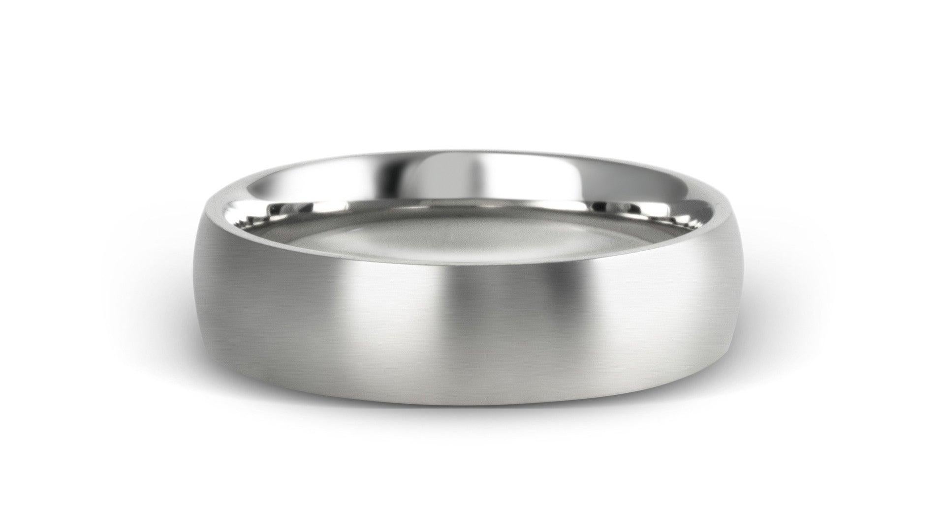 For Sale:  The Sullivan : Stainless Steel Brushed Slight Dome Comfort Fit Wedding Band 3
