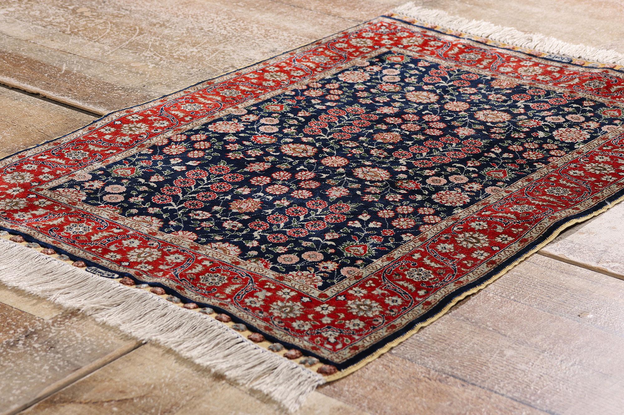 Bohémien Il giardino del Sultano: Un capolavoro di seta Hereke d'epoca di Eleganza Imperiale in vendita