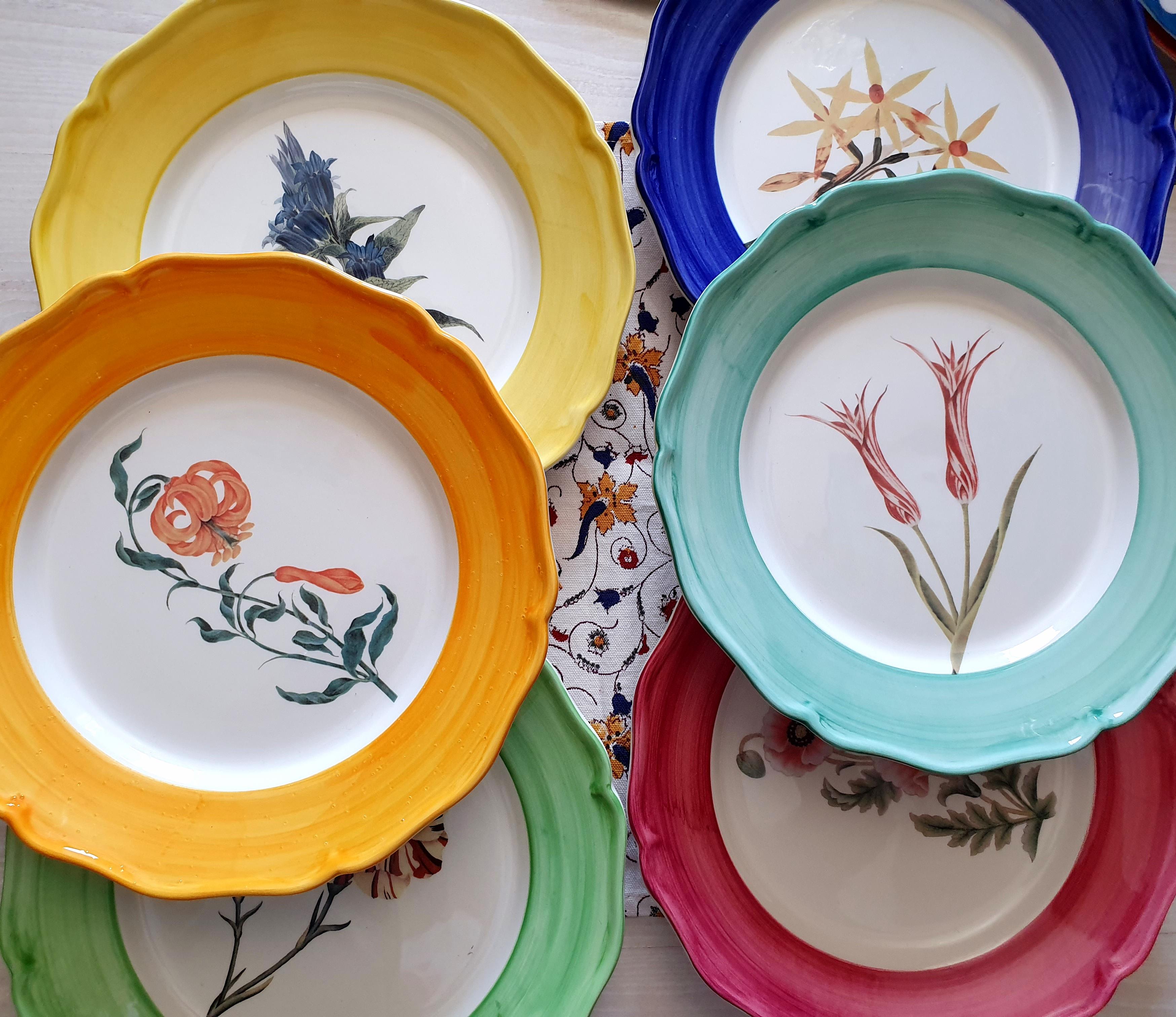 Elevate your table with The Sultan's Garden plate, a harmonious blend of artistry and elegance. The hand-painted border frames a delicate floral design, created with a hand-applied decal, making it a standout piece for dining or decor. Perfect for