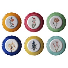 Assiettes plates The Sultan's Garden peintes à la main - Lot de 6, fabriquées en Italie