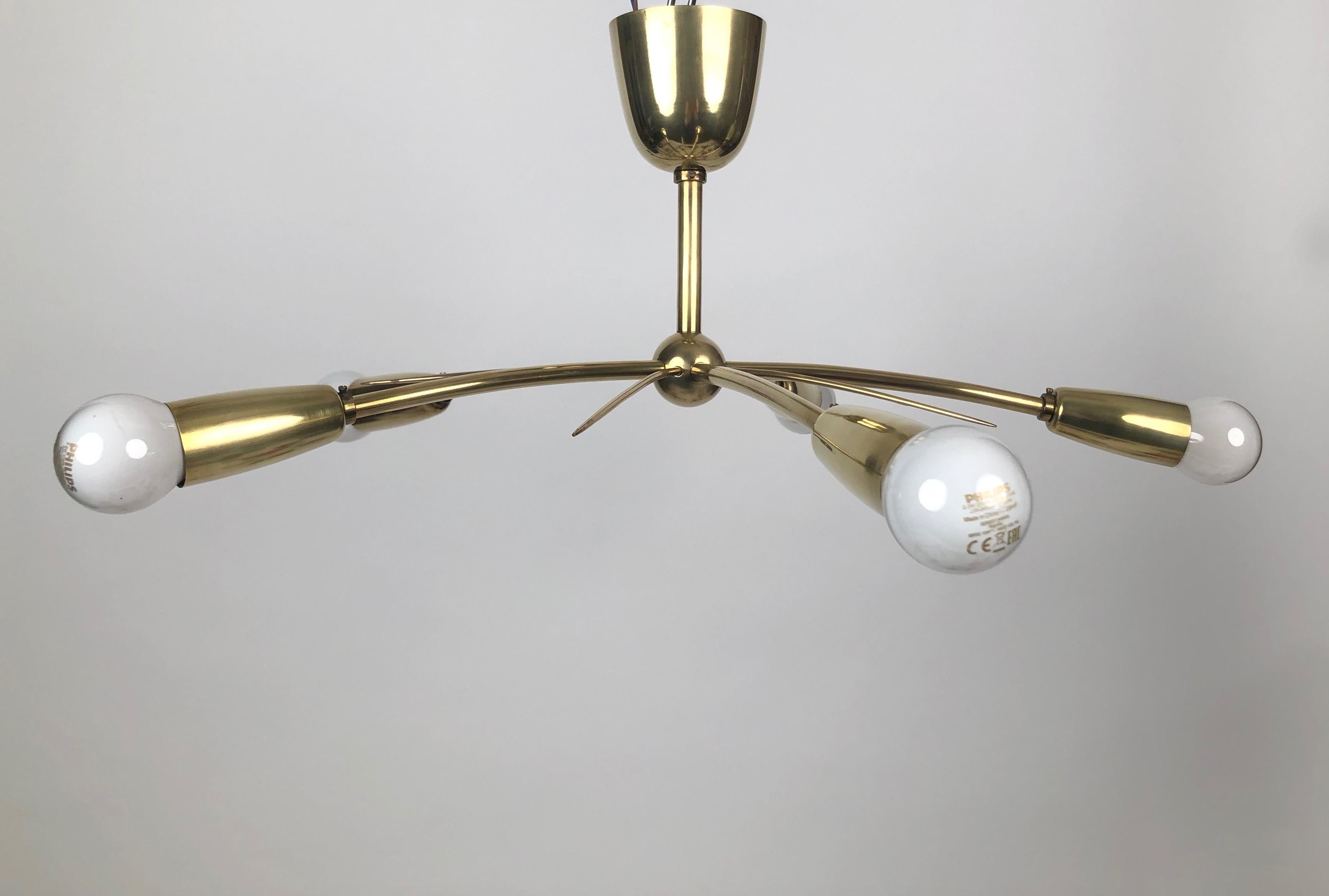 20th Century The Sun, a Brass Pendant Lamp from J.T. Kalmar , 1950's, Austria For Sale