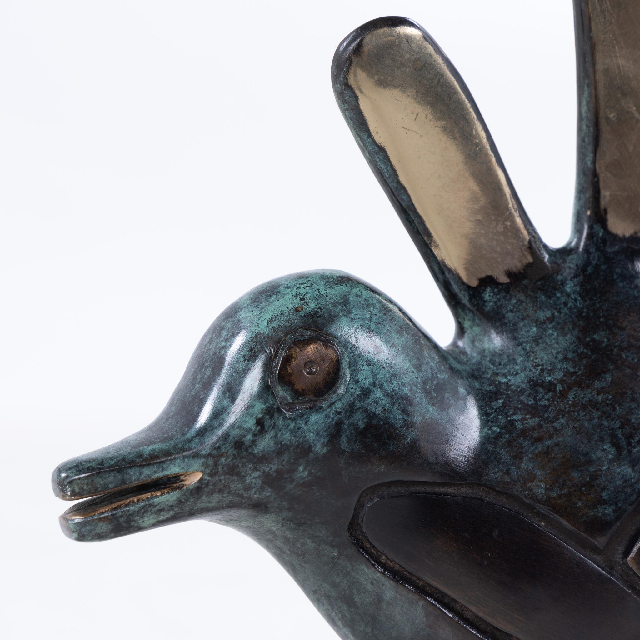French 'The Sunbird' Sculpture in patinated bronze by Corneille For Sale