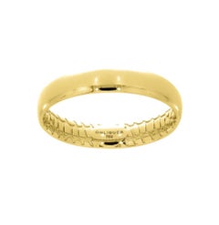The Sunrise Crocodile Band in 18ct Yellow Gold with Crocodile Skin Filigree