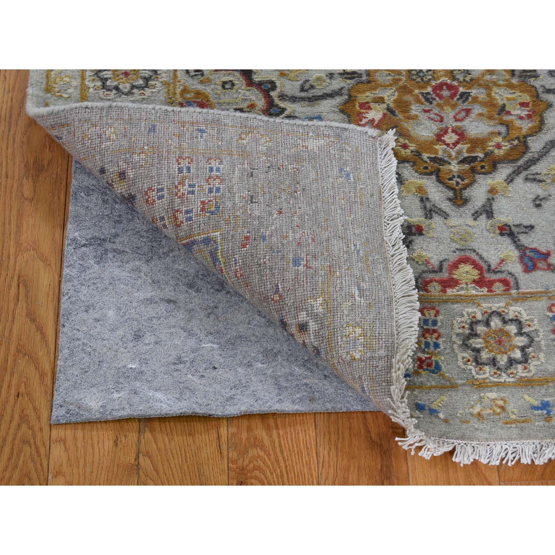 The Sunset Rosettes Pure Silk and Wool Hand-Knotted Oriental Rug In New Condition In Carlstadt, NJ