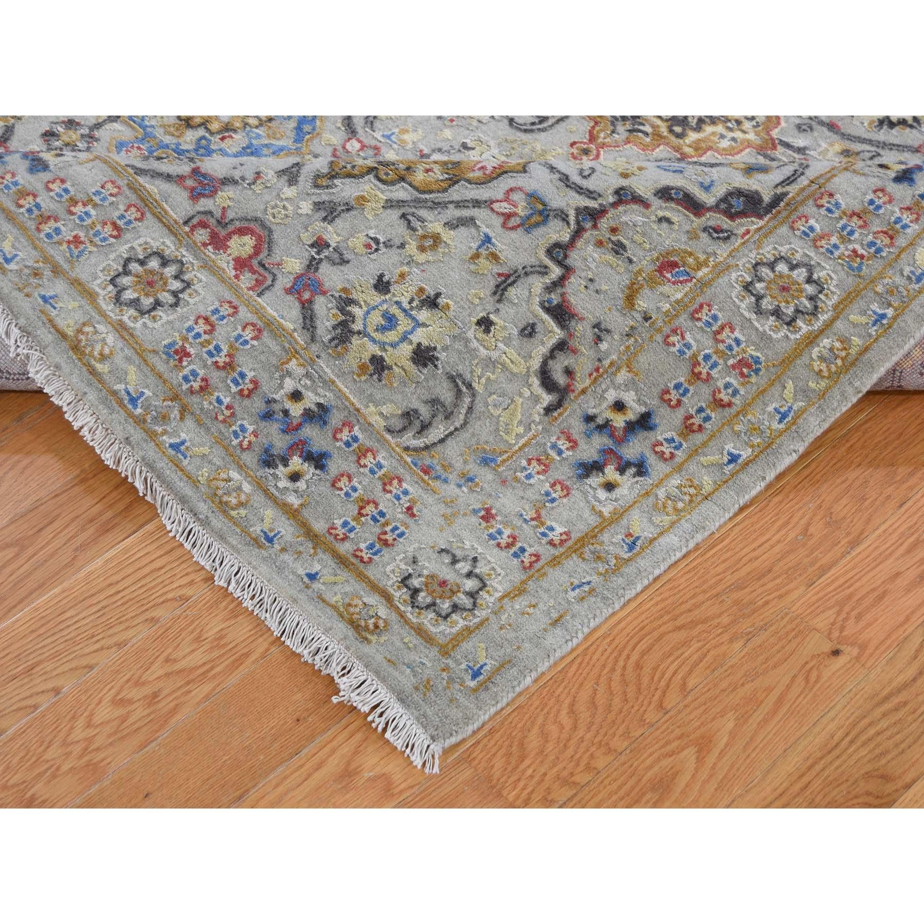 The Sunset Rosettes Pure Silk and Wool Hand-Knotted Oriental Rug 1